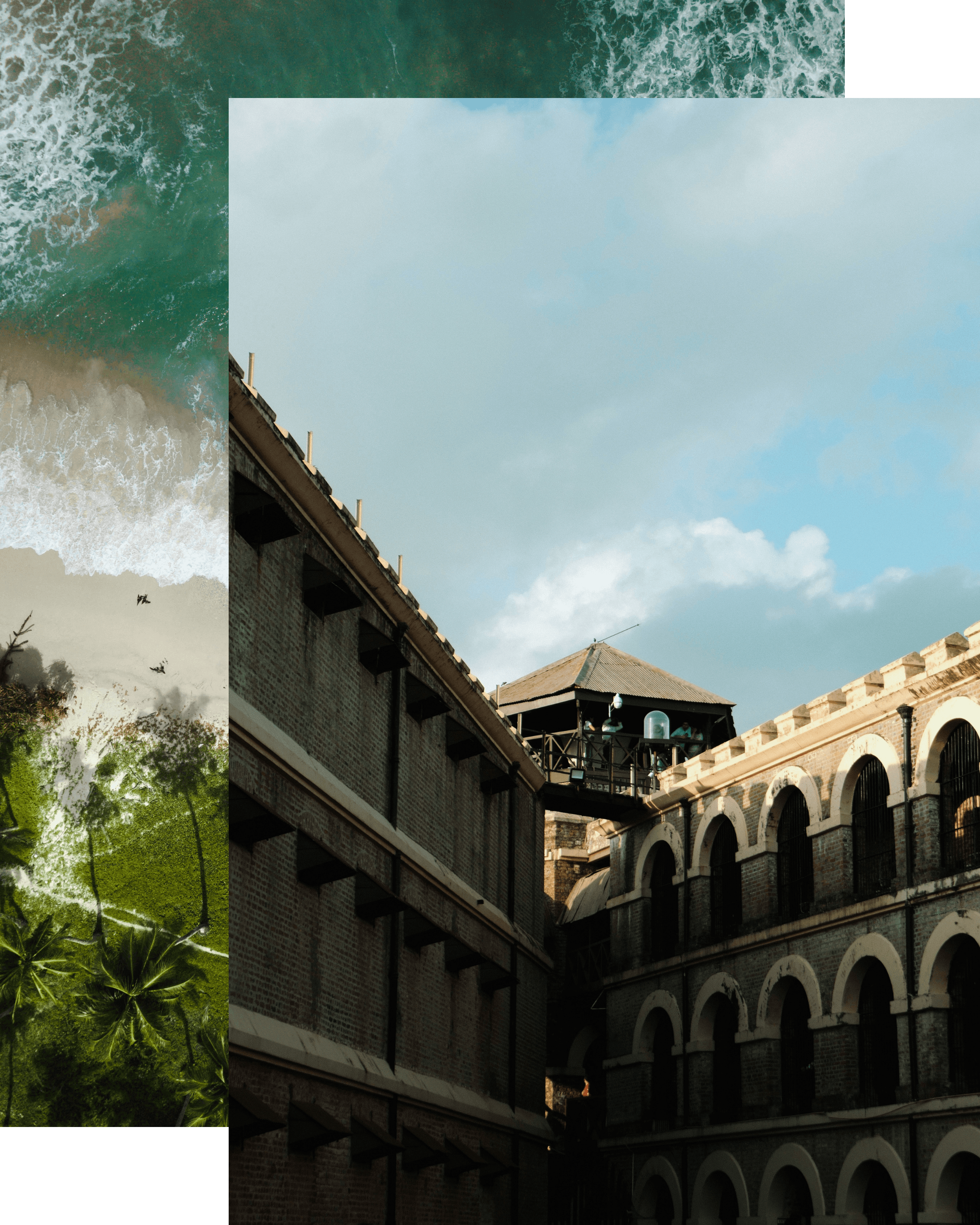 andaman beachside and cellular jail semi collage