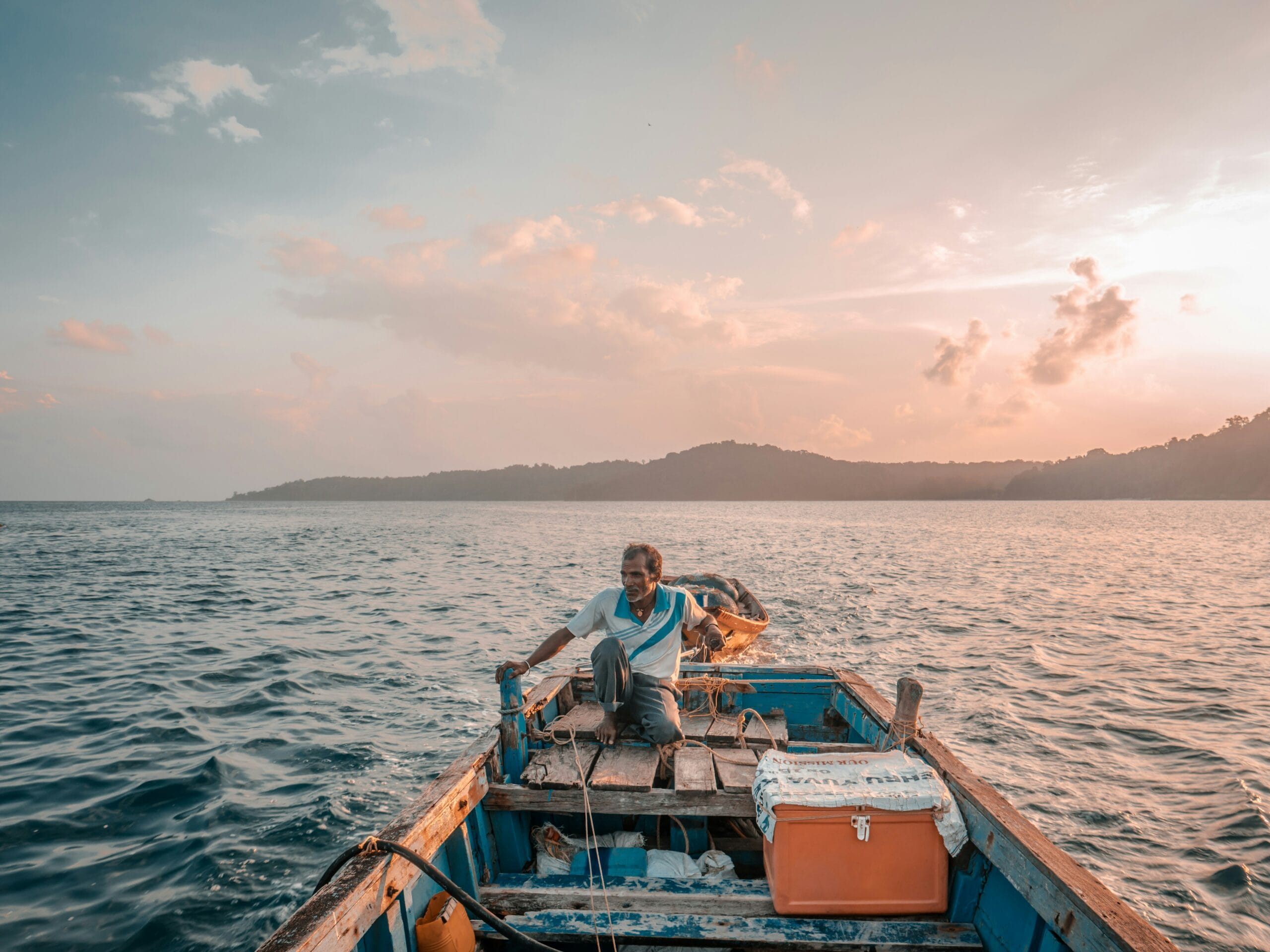 andaman fishing boat sunset view